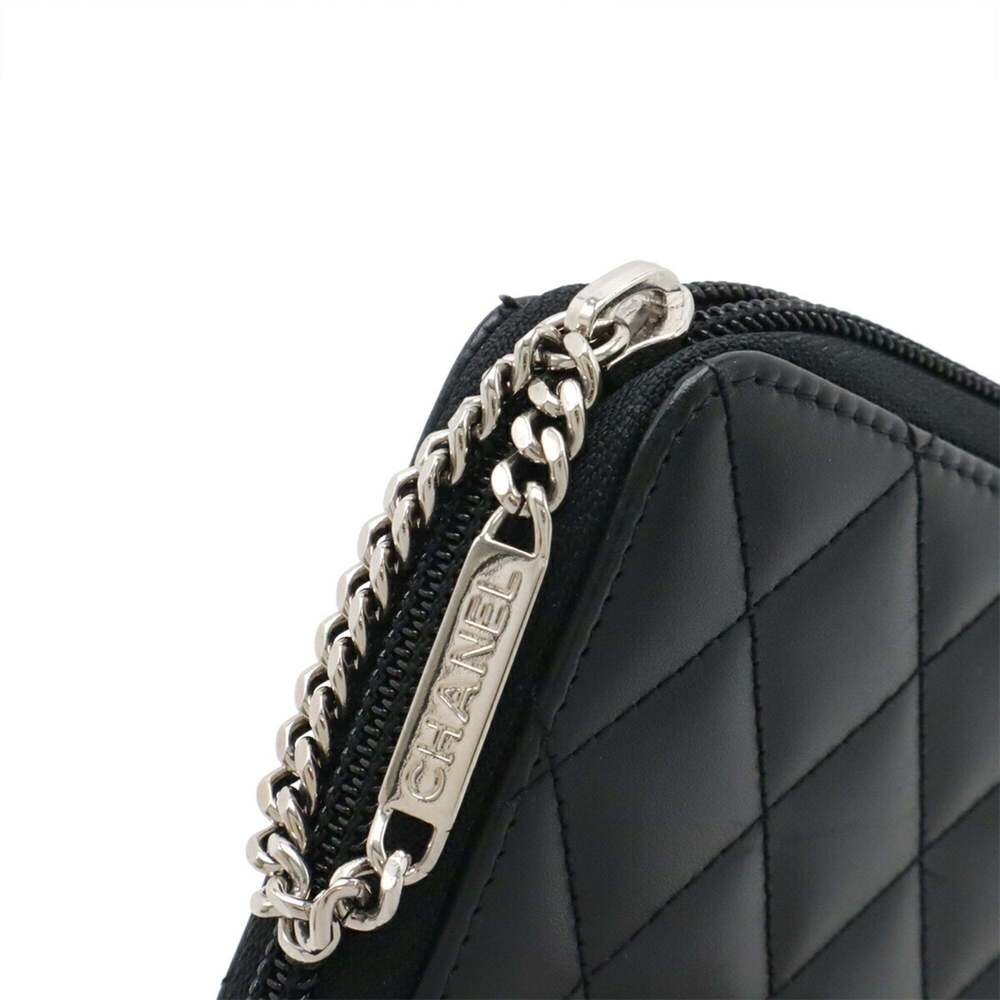 CHANEL Authentic Black Leather Logo Wallet - Picture 6 of 10